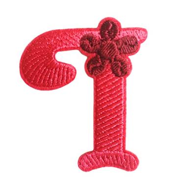 Imagem de 5 Pçs Patches de letras de chenille adesivos de ferro em remendos de letras universitárias com glitter bordado patch costurado em remendos para roupas chapéu camisa bolsa (rosa choque, T)