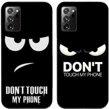 Imagem de 2 peças Don't Touch My Phone impresso TPU gel silicone capa de telefone traseira para Samsung Galaxy (Galaxy Note 20 Ultra)