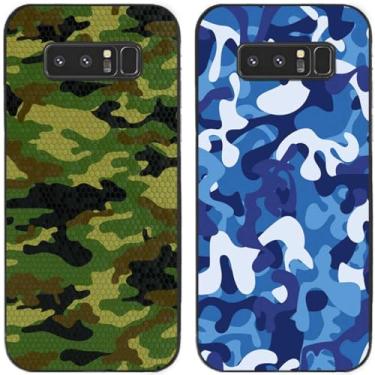 Imagem de 2 peças camuflagem impressa TPU gel silicone capa de telefone traseira para Samsung Galaxy All Series (Galaxy Note 8)