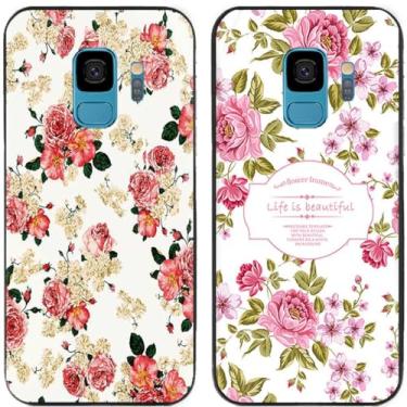 Imagem de 2 peças Life is Beautiful Flower Impresso TPU Gel Silicone Capa Traseira para Samsung Galaxy Series (Galaxy S9)