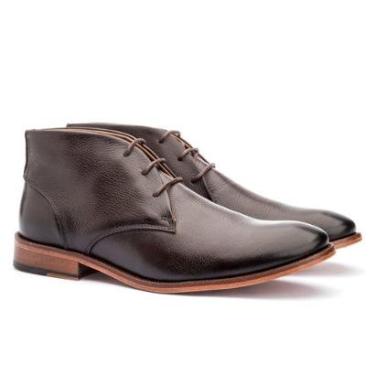 Imagem de Bota Masculina Ankle Boot Sola De Couro com Antiderrapante Floater Café-Masculino