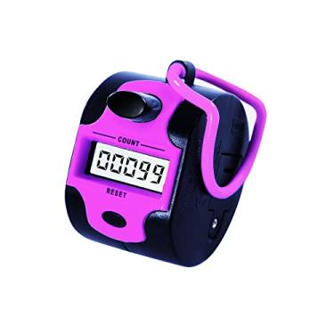 Imagem de Handy Counter Click Manual Digital clicker Contadores de Costura, Palma Mecânica de Dedo Rosa Palma Portátil 5 Dígitos Display Eletrônico Contador Número Clique Contador para Fia, Pessoas, Golfe, Crochê, Lap&Tricô