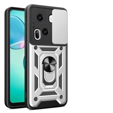 Imagem de Kukoufey Capa compatível com Oppo Reno 11 5G, com capa de lente de câmera deslizante compatível com Oppo Reno11 5G CPH2599 capa prata