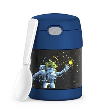 Imagem de THERMOS FUNTAINER Pote de comida infantil isolado a vácuo de aço inoxidável de 293 ml com colher, sapo espacial