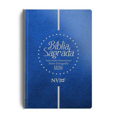 Imagem de Bíblia NVI extra gigante Novo Testamento - 2 cores semi luxo azul