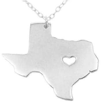 Imagem de Colar Art Attack I Heart Texas, Longhorn Lone Star State (prata)