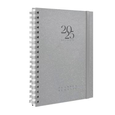 Imagem de Agenda Planner Semanal 2025 Plus Solid Glitter Metallic Prata