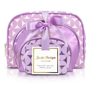 Imagem de Kit De Necessaire Com 3 Pçs Glitz Jacki Design Roxo