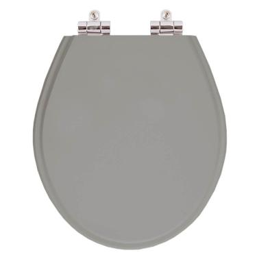 Imagem de Assento Sanitario Poliester Com Amortecedor Ravena Cinza Vip Para Vaso Deca