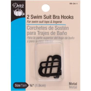 Imagem de Dritz 99-34-1 Ganchos para sutiã de roupa de banho de metal, preto, 2 unidades