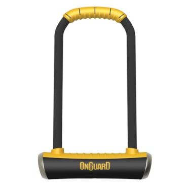 Imagem de Trava On-Guard Pitbull LS-8002 com chave, preta, 11,5 x 29 cm