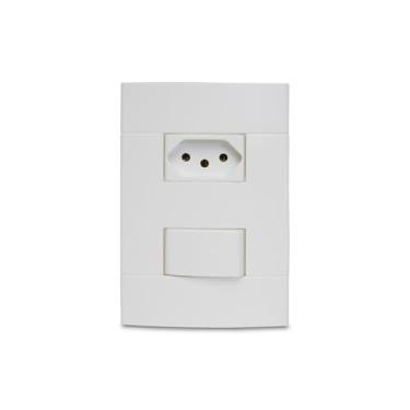 Imagem de Conjunto Interruptor Simples + Tomada 2P+T 10A 250V Pl/Br Lunare Prm4404721, Schneider Electric, Branco