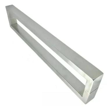 Imagem de Puxador H 80 Cm Quadrado Duplo Pisa Inox Escovado Soprano