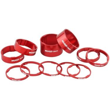 Imagem de YUTUING Conjunto espaçador de fone de ouvido de bicicleta com 11 peças, espaçador de fone de ouvido de 3,8 cm, liga de alumínio, haste de bicicleta, espaçadores, arruela de garfo para BTB, BMX,