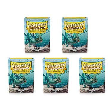Imagem de Pacote com 5 capas de cartas Dragon Shield Matte Mint tamanho padrão 100 unidades