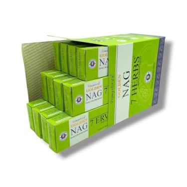 Imagem de Incenso Golden Nag 7 Herbs Dhoop Tibetano sem vareta Caixa Fechada