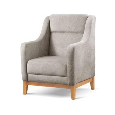 Imagem de Poltrona Encosto Alto Para Sala áquila bouclé Cinza 401