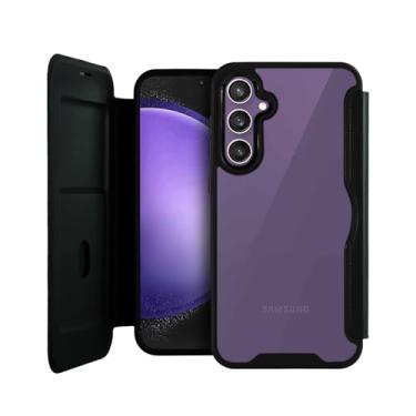 Imagem de Gshield Capa Case Capinha Carteira Dual com Slot para Cartão, Proteção RFID e Fecho Magnético, Frente e Verso para Samsung (Preta, Galaxy S23 FE)