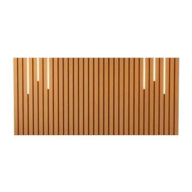 Imagem de Cabeceira Ripado De Casal Com Jogo De Led Atrani Nature