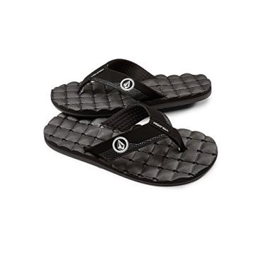 Imagem de Volcom Chinelo infantil infantil reclinável, Preto/branco, 4 Big Kid