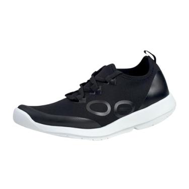 Imagem de OOFOS Tênis masculino OOmg Sport LS Low Shoe – Leve Recuperação – Reduz o estresse nos pés, articulações e costas – Lavável na máquina, Branco/preto, 39