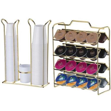 Imagem de Kit Suporte Porta 32 Cápsulas Café Dolce Gusto Organizador Copos Desca