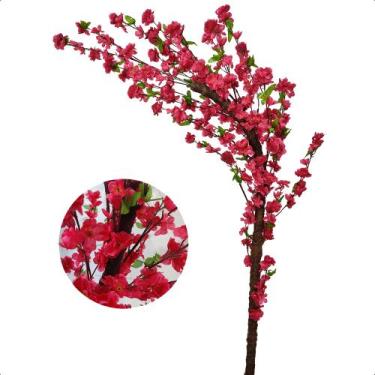 Imagem de Cerejeira Com Galho Curvo Cores Planta Artificial Sem Vaso - Flor de M