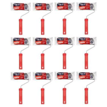 Imagem de Kit 12 Rolo Pintura Espuma Poliester 9cm Cabo Plastico Atlas