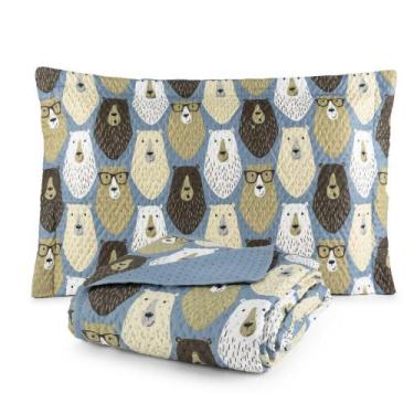 Imagem de Kit Roupa de Cama Posta Tamanho Solteiro 2 Peças Cor Verde - ENTROU CO