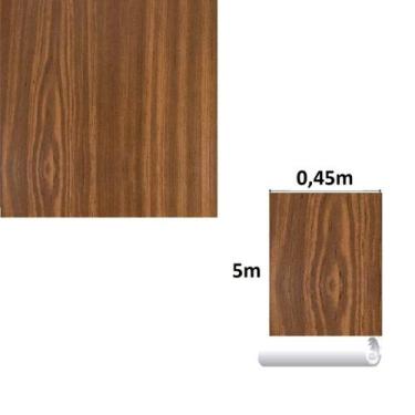 Imagem de Papel De Parede Adesivo Decorativo 3D 5m Lavável Madeira - Fwb