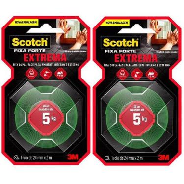 Imagem de Kit com 2 Fita Dupla Face Fixa Forte EXTREME 3M 24MM X 2M