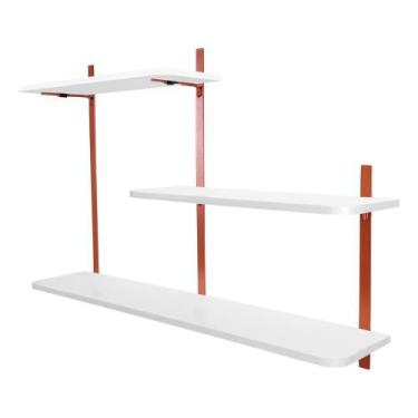 Imagem de Nicho Prateleira Parede Leeds Decoração - Loja da Isa, Cobre/Branco