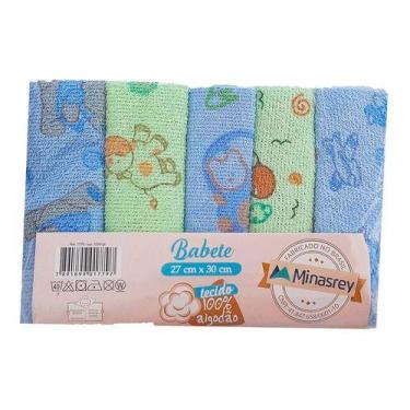 Imagem de Babete Pano De Boca Bebe Menino 27cm X 32cm Com 5 Unidades - anjo da m