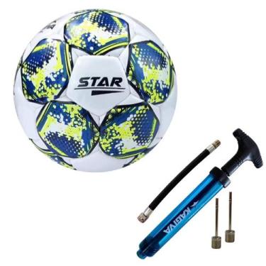 Imagem de Bola De Futsal Kagiva Star Costurada A Mão + Bomba De Ar Kagiva Dupla 