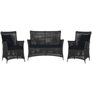 Imagem de Jogo Sofá e 2 Poltronas de Área Igapó Alumínio Pintura Marrom Corda Ná