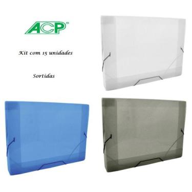 Imagem de 15 Pastas Plasticas Com Aba Elastico Tamanho Ofício - Cores - ACP