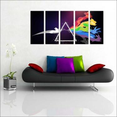 Imagem de Quadro Decorativo Banda Pink Floyd Mosaico Com 5 Peças GG3 - Vital Qua