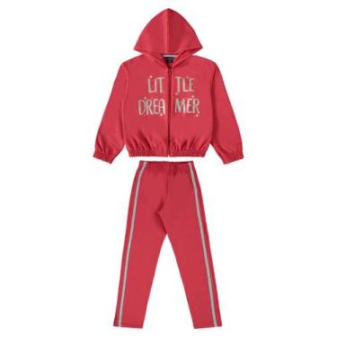 Imagem de Conjunto Jaqueta e Calça Infantil Menina Guloseima, Vermelho, 4