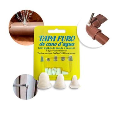 Imagem de Tapa Furo Com Rosca Reparo Para Cano De Agua PVC Furado 5 Unidades - T