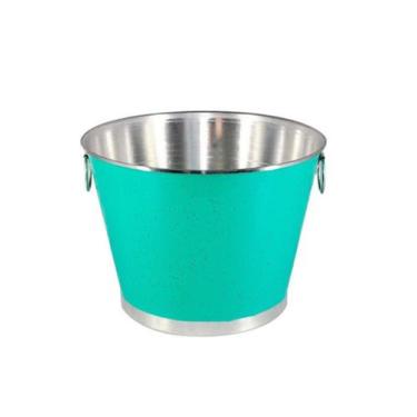 Imagem de Balde Gelo Cerveja Alumínio Profissional Verde Água 9 Litros - Contine