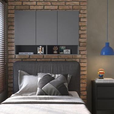 Imagem de Armário Aéreo Organizador Milão - EJ MÓVEIS, Cinza