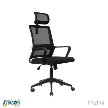 Imagem de Cadeira Office Giratória Tokyo Presidente PP Preta Baços Fixos e Regul