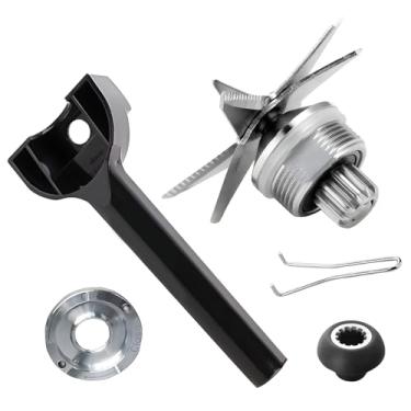 Imagem de Yuqutum Conjunto de lâmina úmida do liquidificador com chave e soquete de acionamento, peças de substituição de lâmina compatíveis com o misturador de liquidificador da série Vitamix 5200 1,8 g e