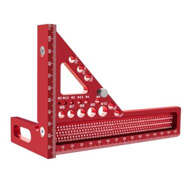 Imagem de Régua de Medição Multiângulo Métrica 3D, Transferidor Quadrado para Carpintaria de 22,5/90 Graus, Régua Triangular de Liga de Alumínio, Ferramentas para Carpintaria para Engenheiro