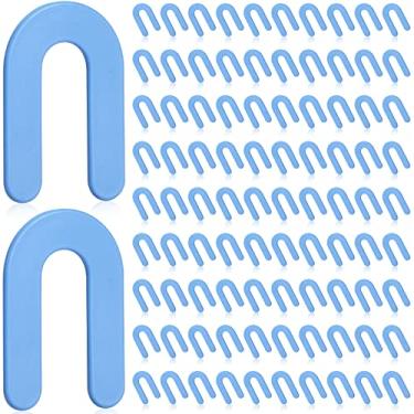 Imagem de Sistema de nivelamento de azulejo espaçadores de azulejo de 1/40.6 cm, calços de ferradura, clipes espaçadores de calços de plástico em forma de U para vários tipos de nivelamento de cerâmica, azul