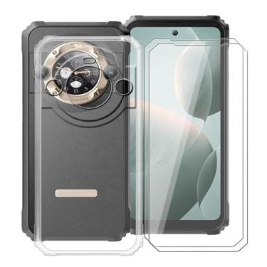 Imagem de YQINHHME Capa transparente para Blackview BL9000 Pro (6,7 polegadas) com 2 películas protetoras de vidro temperado, capa fina de silicone macio à prova de choque, capa de telefone à prova de queda de