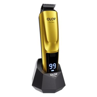 Imagem de Aparador de barba, kit de cuidados masculinos e aparador de cabelo, barbeador elétrico recarregável sem fio para barba, rosto, nariz, aparador de cabelo, dourado