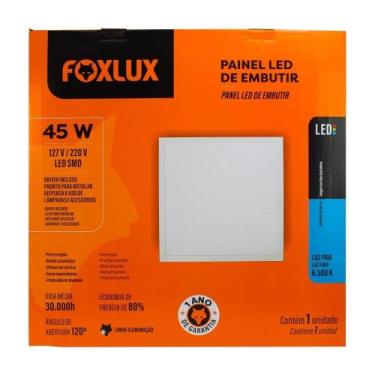 Imagem de Plafon Painel Foxlux LED 60cm Quadrado de Embutir 45W 6500K