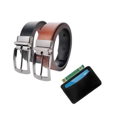 Imagem de Kit Presente de Natal Barato Cinto Masculino e Porta Cartão - RIJEERO,