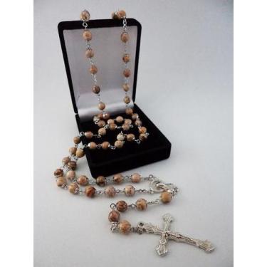 Imagem de Terço jaspe leopardo 6mm - níquel free - armazem